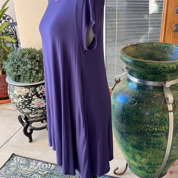 Blue soft shift dress with pockets size large! - Picture 4 of 8